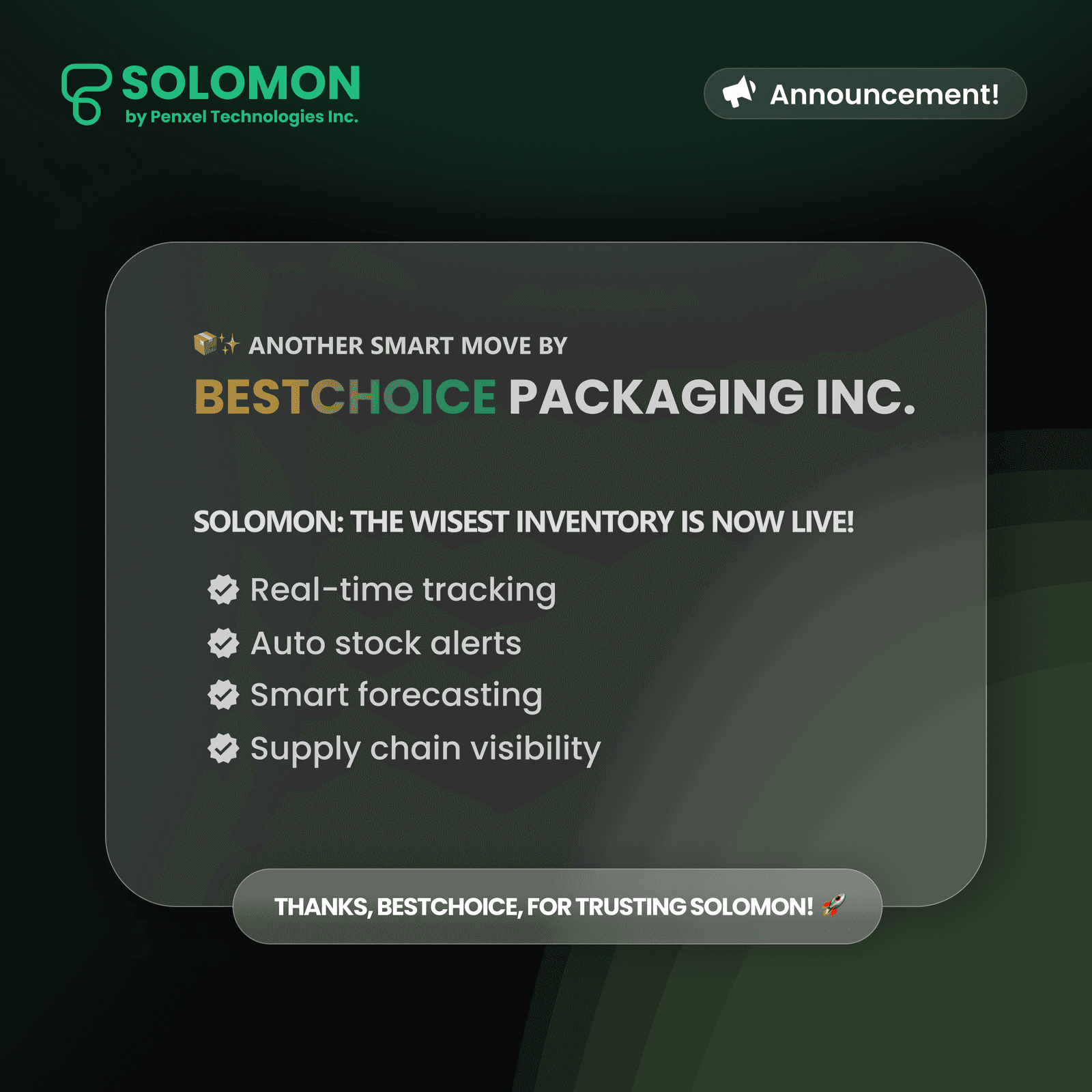 CLIENT WIN SERIES: Another smart move by Bestchoice Packaging Inc.!